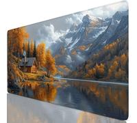 Otoño Alfombrilla Ratón XXL 600x300x3mm Mouse Pad Grande Gaming Montaña Alfombrilla Escritorio con Base Antideslizante, Resiste Salpicaduras, Bordes Cosidos Mousepad para Oficina y Familia Y8-464