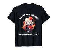 Otoño Anime Kawaii Otoño Si Suéter Más Grande Que Mis Planes Camiseta