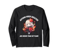 Otoño Anime Kawaii Otoño Si Suéter Más Grande Que Mis Planes Manga Larga