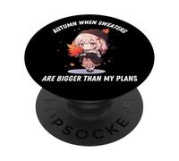 Otoño Anime Kawaii Otoño Si Suéter Más Grande Que Mis Planes PopSockets PopGrip Adhesivo
