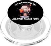 Otoño Anime Kawaii Otoño Si Suéter Más Grande Que Mis Planes PopSockets PopGrip para MagSafe