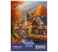 Otoño Ciudad de Cuentos de Hadas Rompecabezas Imposible,desafío para Adultos Interesante Entretenimiento Creativo 1000 Piezas Obra De Arte De Juego De para Adultos Y Niños 70x50cm/1000pcs