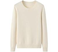 Otoño E Invierno 100% Suéter De Cachemira Suéter Corto De Mujer Suéter De Parte Inferior De Punto,Blanco,3XL