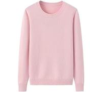 Otoño E Invierno 100% Suéter De Cachemira Suéter Corto De Mujer Suéter De Parte Inferior De Punto,Rosa,XL