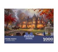 Otoño en Winchester Puzzle De Madera Impermeable Puzzles De 1000 Piezas Regalos para Adultos Colorido Rompecabezas Juegos Educativos