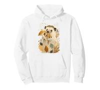 Otoño Erizo sosteniendo Setas en un Bosque rústico Escena Sudadera con Capucha