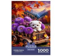 Otoño Flotador Lindo Mascotas Puzzle Imposible,desafío para Adultos Interesante Juego EduGatoivo 1000 Piezas Obra De Arte De Juego De para Adultos Y Niños 70x50cm/1000pcs