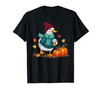 Otoño Ganso otoño Coqueta Lindo Pato café Calabaza Temporada Camiseta