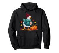 Otoño Ganso otoño Coqueta Lindo Pato café Calabaza Temporada Sudadera con Capucha