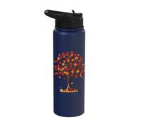 Otoño Hojas de otoño Árbol y criaturas del bosque Hombres Mujeres Niños Stainless Steel Insulated Water Bottle
