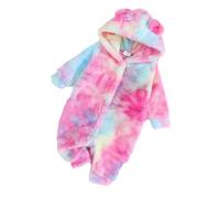 Otoño Invierno 2025 Niña Bebé Conjunto Abrigo Polar Capucha Puerta Delantera Manga Larga Jumpsuit Cálido (18-24 Months)