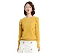 Otoño Invierno Suéter De Mujer Cuello Redondo Cachemira Jerseys Sólidos Camisa De Fondo Delgado Suéter Básico Casual De Manga Larga