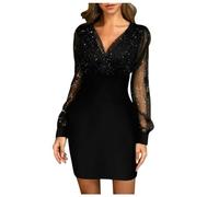 Otoño Invierno Wonen Lentejuelas Sexy Nuevo Verano 2023 Mujer Negro Retro Elegante Vestido de Fiesta Culb