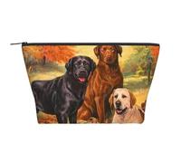 Otoño Labrador Lab Golden Retriever Perro Agradeciendo, Bolsa de artículos de tocador Bolsa de Maquillaje Bolsa de cosméticos Bolsa de artículos de tocador de Viaje portátil