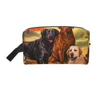 Otoño Labrador Lab Golden Retriever Perro Agradeciendo, Bolsa de Maquillaje Bolsa de cosméticos Bolsa de artículos de tocador de Viaje portátil Organizador de Bolsa de Maquillaje