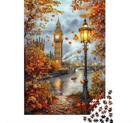 Otoño Londres Ver Set De Rompecabezas 1000 Piezas para Jóvenes Adultos, Cartón Reciclado Resistente, Decoración Interior, Regalo Cumpleaños 70x50cm/1000pcs