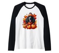 Otoño Otoño American Water Spaniel Dueño del Perro Acción Camiseta Manga Raglan