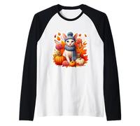 Otoño Otoño Cornish Rex Cat Dueño de Acción de Gracias Mamá Papá Camiseta Manga Raglan