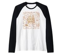 Otoño Otoño Doodle Acción de Gracias Cozy Life is Gourd-geous Camiseta Manga Raglan