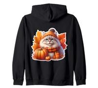 Otoño Otoño Dueño de Gato Siberiano Acción de Gracias Mamá Sudadera con Capucha