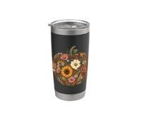 Otoño Otoño Flores Silvestres Floral Boho Cal Vaso térmico de acero inoxidable de doble pared