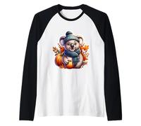 Otoño Otoño Koala Amante Acción de Gracias Calabaza A Camiseta Manga Raglan