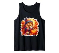 Otoño Otoño León Amante Acción de Gracias Leo Hojas Camiseta sin Mangas