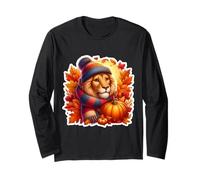 Otoño Otoño León Amante Acción de Gracias Leo Hojas Manga Larga