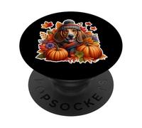 Otoño Otoño Plott Hound Perro Dueño De Acción De Gracias Mamá Papá PopSockets PopGrip Adhesivo
