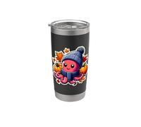 Otoño Otoño Pulpo Amante Acción de Gracias Hojas Vaso térmico de acero inoxidable de doble pared