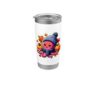 Otoño Otoño Pulpo Amante Acción de Gracias Hojas Vaso térmico de acero inoxidable de doble pared