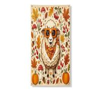 Otoño oveja exterior puerta cubierta 36 x 72 pulgadas, otoño retro corte papel artesanía casa puerta delantera puerta trasera banner entrada salida decoración hoja arce hogar porche interior