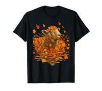 Otoño Ovejas Arte Otoño Hojas Sereno Granja Animal Grá Camiseta