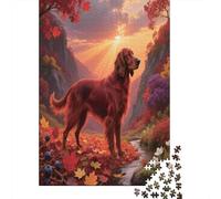 otoño Perro Paisaje Paquete De Rompecabezas 1000 Piezas, Cartón Grueso Reciclado, Familias Adultas, Decoración Mural, Diversión Indoor, Reto Cerebral 70x50cm/1000pcs