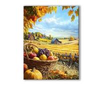 Otoño Pintar por Numeros Adultos Fruta DIY Pintar por Numeros con Marco 80x100cm Manualidades Adultos, Paint by Numbers Adult con 3 Pinceles y Pigmento Acrílico, Home Wall Decor, Regalo Mujer 0R-658