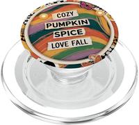 Otoño retro lindo otoño acogedor patrón calabaza arco iris 80s PopSockets PopGrip para MagSafe