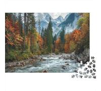 otoño río montaña 1000 Pieza Stock De Cartas Premium Rompecabezas Conjunto para Adultos Desafío Educativo Presente Divertido Decoración De Paredes 52x38cm/1000pcs