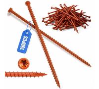 Otoolling 150 tornillos estructurales de 6 pulgadas para conexiones de viga a placa y perno a placa, zinc transparente (capa superior naranja)