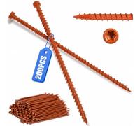 Otoolling 200 tornillos estructurales de 6 pulgadas para conexiones de viga a placa y perno a placa, zinc transparente (capa superior naranja)