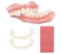 OTOOX Do It Yourself - Dentadura postiza dental, dientes temporales superiores e inferiores, kit de prótesis de bricolaje, solución de reemplazo de emergencia de aspecto natural (tamaño universal