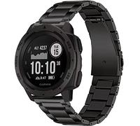 OTOPO Correa de metal para reloj Garmin Instinct/2 Solar, correa de metal de acero inoxidable, correa de repuesto para Garmin Instinct Tactical/Esports/Solar/Tide, color negro