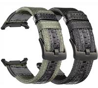 OTOPO Correa de nailon para Samsung Galaxy Watch 7 Ultra de 47 mm, correa de repuesto deportiva resistente militar para Galaxy Watch 7 Ultra de 47 mm, negro y verde