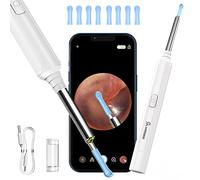 Otoscopio Digital WiFi, VITCOCO Camara Endoscopica Inalámbrico, Oídos Limpiador con 6 Luces LED, Compatible con iPhone, iPad, Android, para Niños, Adultos, Blanco