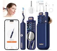 Otoscopio Flexible, Limpia Oidos con Cámara HD y 6 LED, Limpiador de Oidos Cera con Puntas de Repuesto Variadas para Examen de Oídos/Nariz/Garganta, Limpieza Oidos Adultos Compatible con iOS y Android