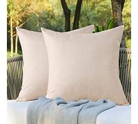 OTOSTAR Paquete de 2 Fundas de Almohada Impermeables para Interiores y Exteriores, 18 x 18 Pulgadas, Fundas de Almohada Decorativas de jardín, Fundas de Almohada cuadradas para Patio, sofá, Tienda de