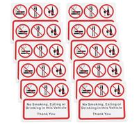 OTOTEC 10 pegatinas de vinilo autoadhesivas con texto en inglés "No Eating Drinking or Smoking in This Vehicle Taxi Sign Stop Eating Food" para taxis, minibús, autobús, 110 x 90 mm