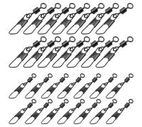 OTOTEC 100 Piezas 2 Tamaños 32 Mm 23 Mm Negro Mate Eslabones Giratorios de Seguridad Señuelo Clips de Pesca Giratorios Giratorios de Pesca Y Broches Giratorios de Pesca de Acero Inoxidable