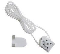 OTOTEC 1x Mecanismo de Cadena Sidewinder de polea de persiana Romana, Unidad de Control de Extremo Ciego de accionamiento Directo con Accesorios de Cadena de Cuentas Blancas de 2 Metros
