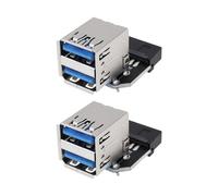 OTOTEC 2 adaptadores de placa base USB 3.0 de 19 pines/20 pines a 2 puertos USB 3.0 hembra para computadora