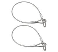 OTOTEC 2 Piezas Cable de Acero Inoxidable con Extremos de Doble Bucle Longitud de 50 Cm Diámetro de 5 Mm Resistencia A La Rotura de 1836 N Carga Normal de 187 Kg para Viajes Al Aire Libre para Colgar